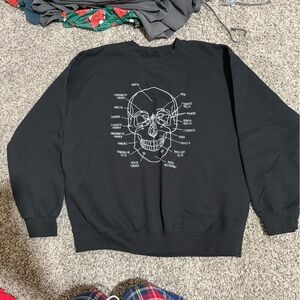 Black Graphic Crew Neck Sweater
